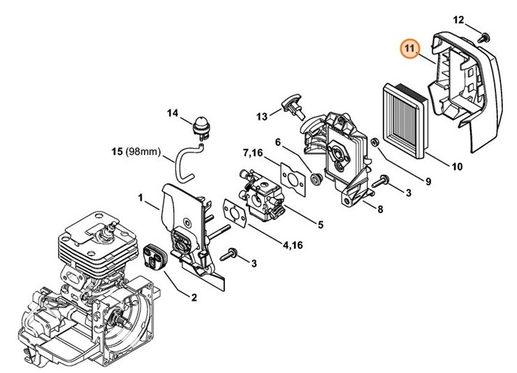 Pokrywa filtra, Stihl 41341401000
