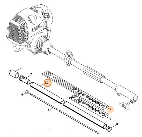 Wysięgnik Ø 25,4 mm, Stihl 41407107126