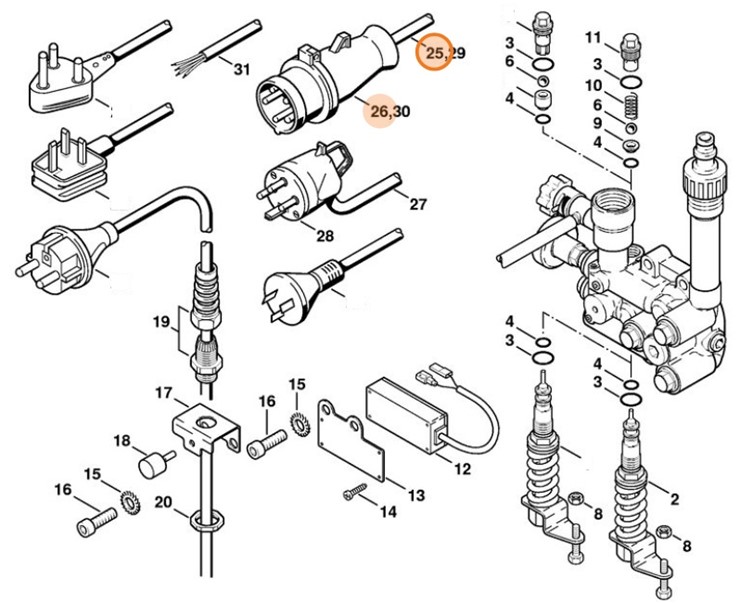 Przewód przyłącza zasilania, Stihl 47164402000