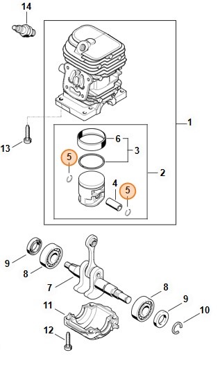 Rozprężny pierścień osadczy 10, STIHL 94636501000