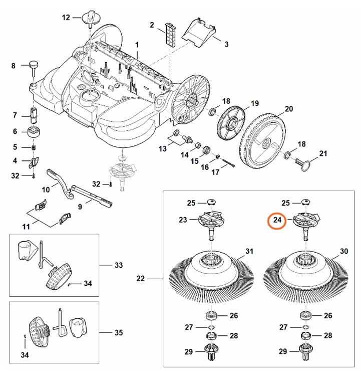 Sworzeń łożyskowy, Stihl 48607319704