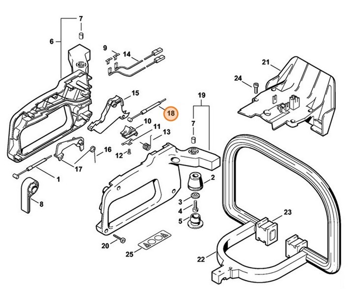 Cięgno sterowania główną przepustnicą, Stihl 42261801100