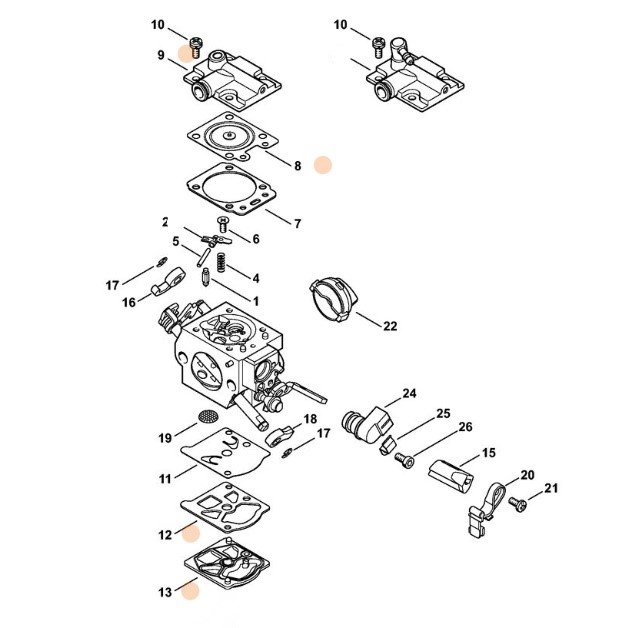 Zestaw podzespołów gaźnika, Stihl 11430071700