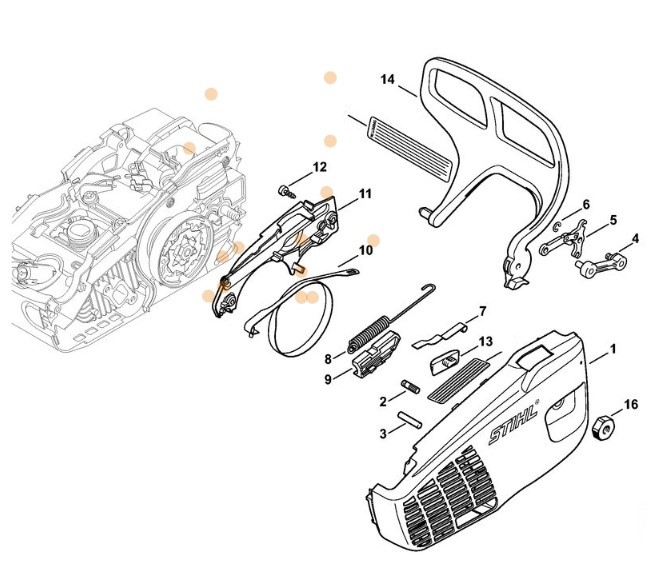 Pokrywa koła napędu łańcucha, Stihl 11376401700