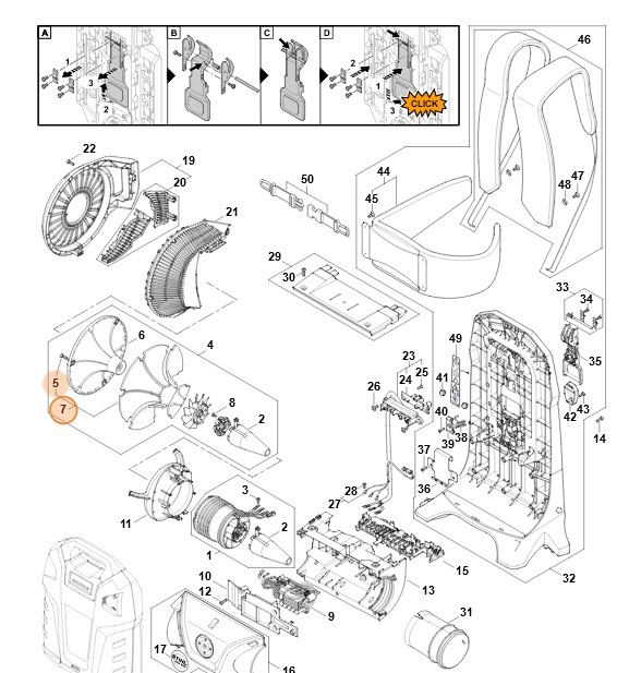Zestaw wkładek tłumiących, Stihl BA030071001