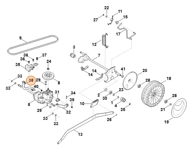 Przewód elastyczny odpowietrzania przekładni, Stihl 00136409401