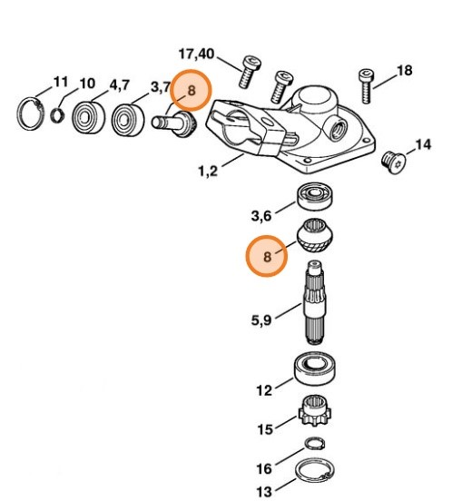 Zestaw zębnika, Stihl 41306407301