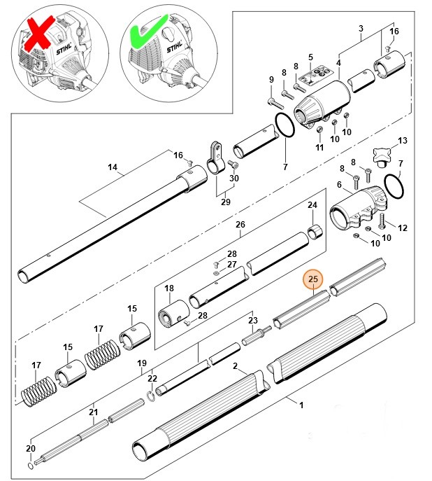 Rura 1241 mm, Stihl 41387117300