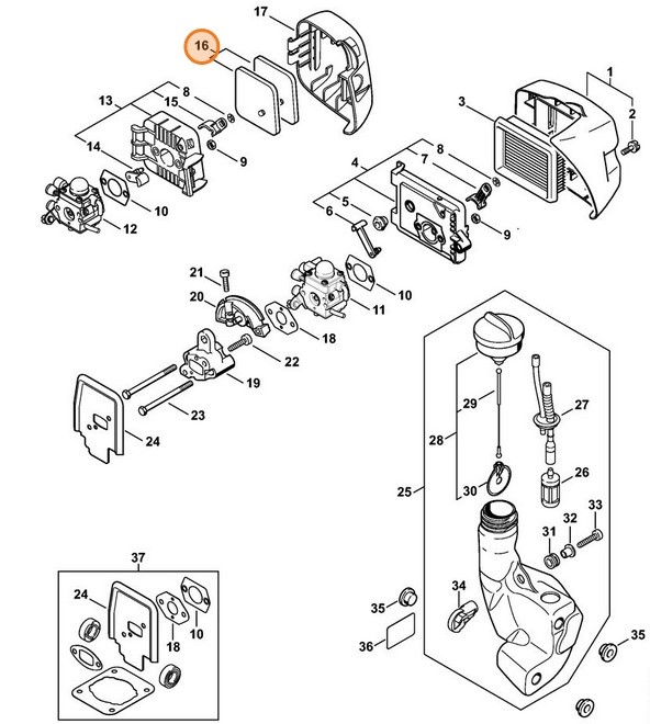 Zestaw filtra powietrza, Stihl 46010071007
