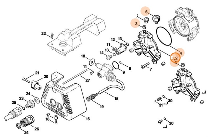 Pokrywa pompy, Stihl 47037000910