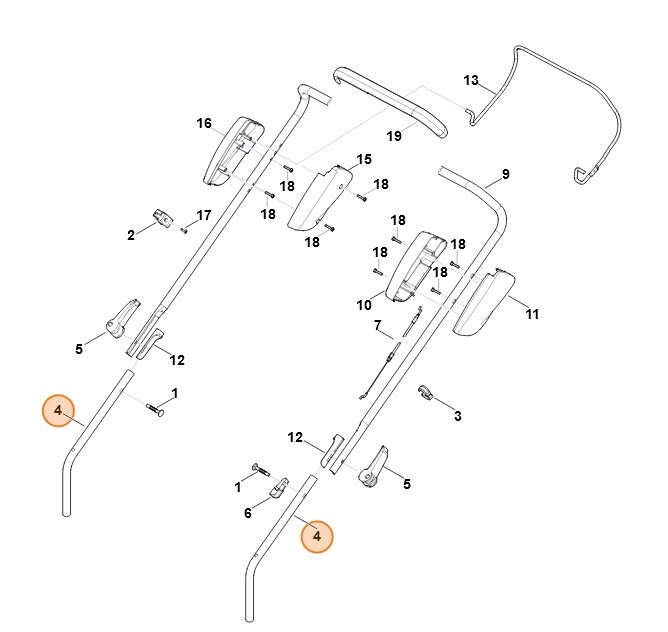 Dolna część uchwytu kierującego, Stihl 63387634800