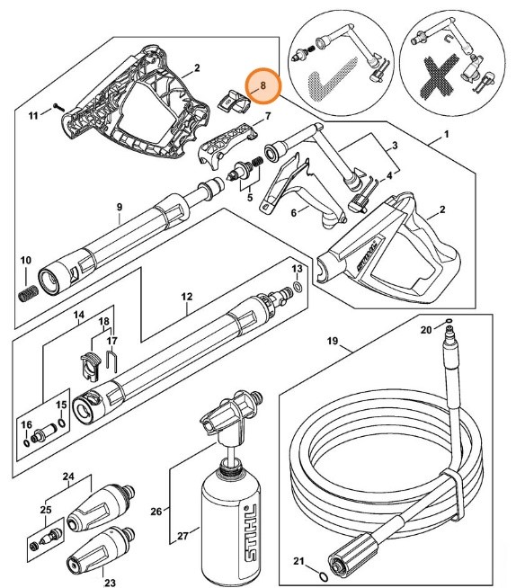 Dźwignia zabezpieczająca, Stihl 49505021600