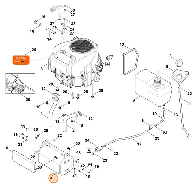 Tłumik, Stihl 61701400640