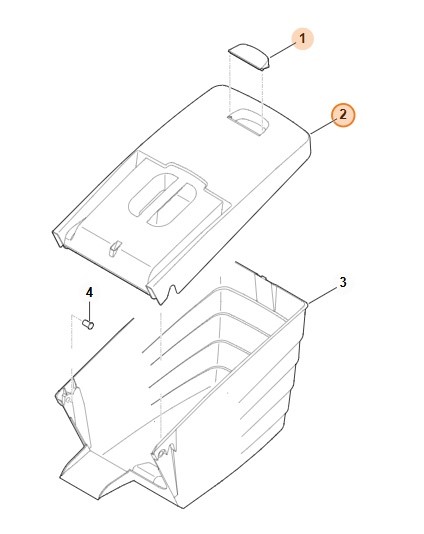 Górna część kosza na trawę kompl., STIHL 63757602100