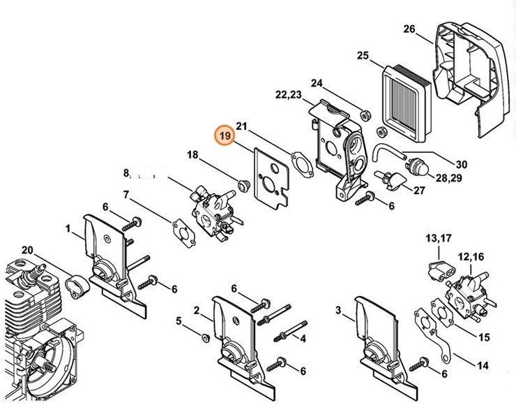 Reflektujący element blaszany, Stihl 41341221801