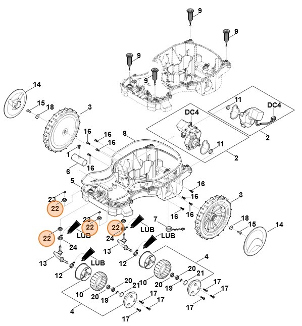 Łożysko kulkowe DIN625-698-2RSR, Stihl 95034219892