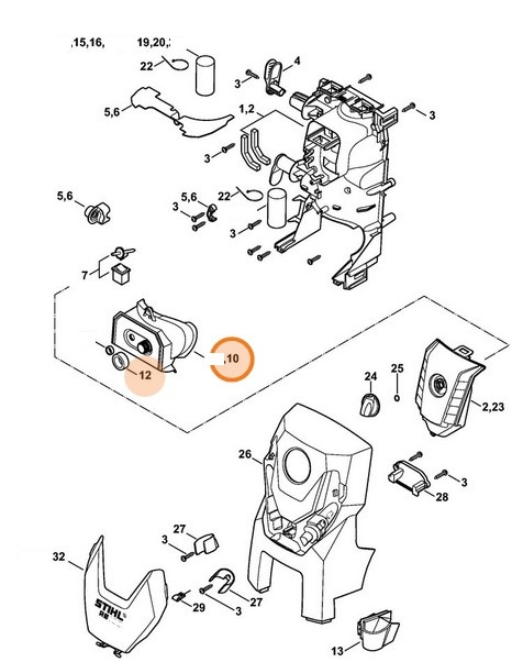 Zestaw pokrywy, Stihl 47780071000