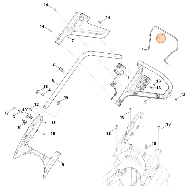 Dźwignia włączająca, Stihl 63387640211