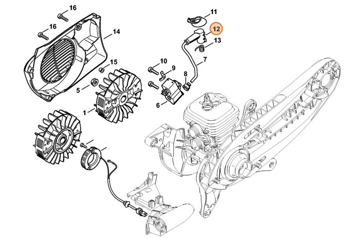 Wtyczka przewodu zapłonowego, Stihl 11284051000