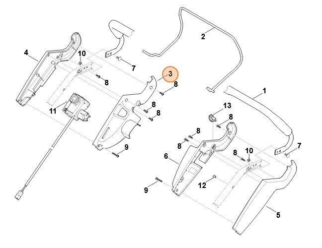 Połowka obudowy, Stihl 63401821306