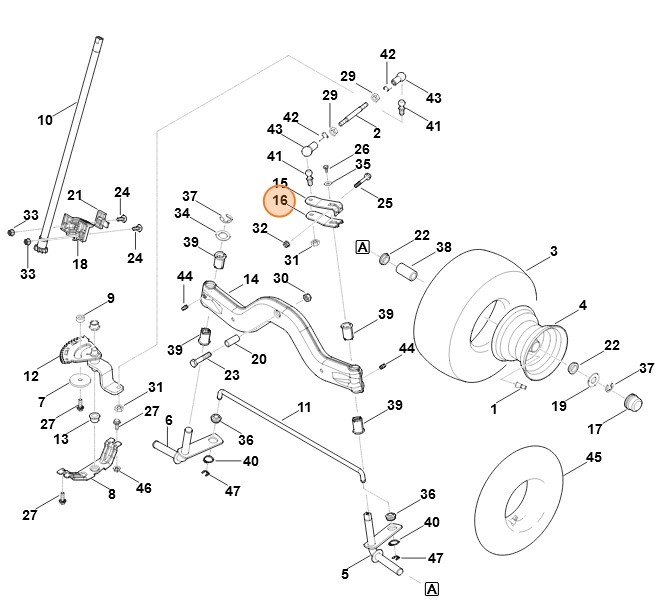 Dźwignia na dole, Stihl 61657036735