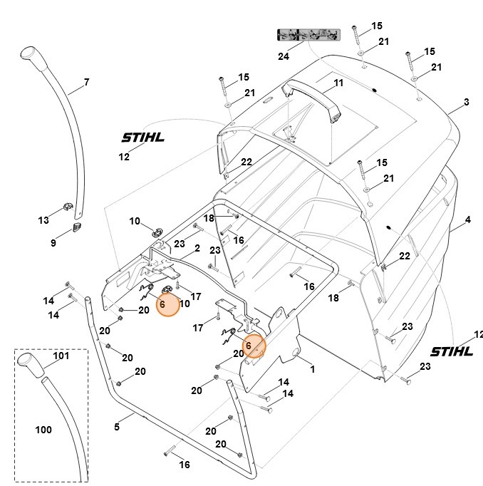 Sprężyna kątowa, Stihl 61707034900