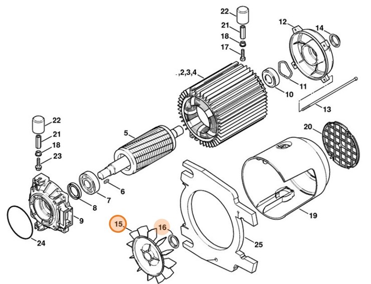 Koło łopatkowe wentylatora, Stihl 47576073000
