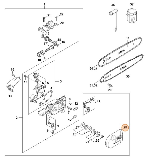 Pokrywa koła napędu łańcucha, Stihl 41826401702