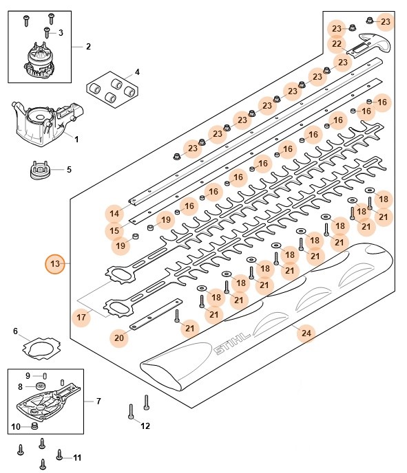 Zestaw urządzenia tnącego 600 mm / 24", Stihl HA067105902