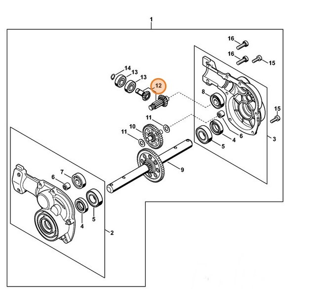 Zestaw zębnika, Stihl 46016407301