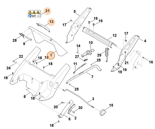 Pokrywa kompl., Stihl 63407002717