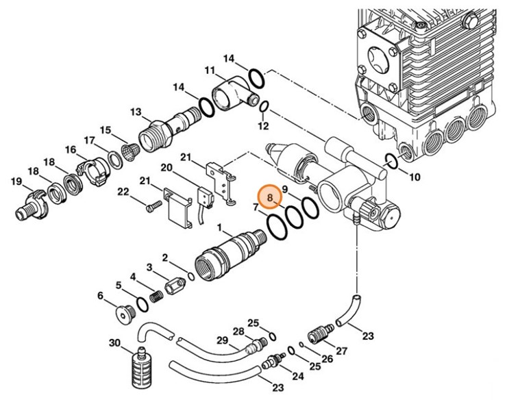 Okrągły pierścień uszczelniający 25,07x2,62-NBR70, Stihl 96459457740