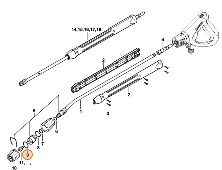 Okrągły pierścień uszczelniający 18,77x1,78, Stihl 96459457630