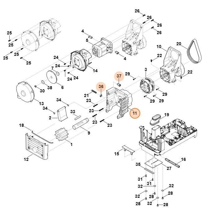 Obudowa kompl., Stihl 60137008500