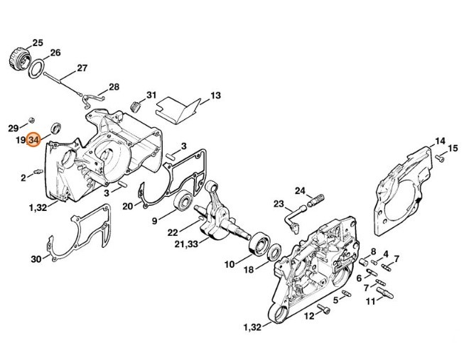 Pierścień uszczelniający wał 13,5x20x4, STIHL 96400031355