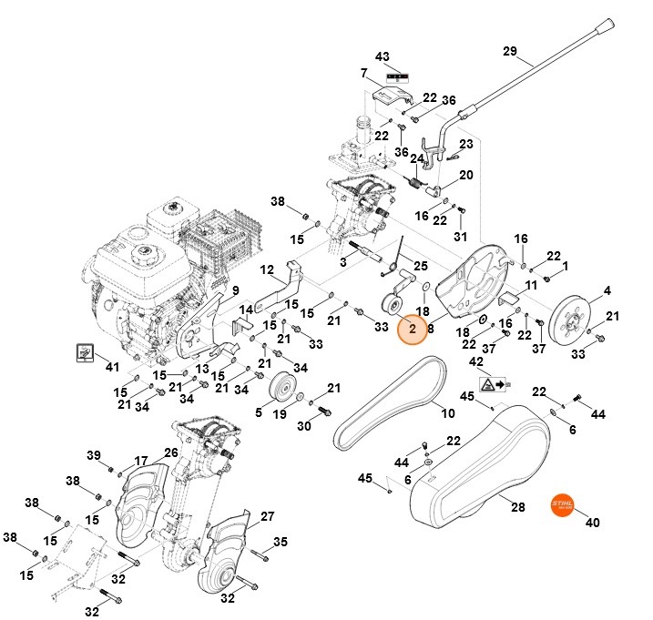 Ramię rolki napinającej, Stihl 62507109200