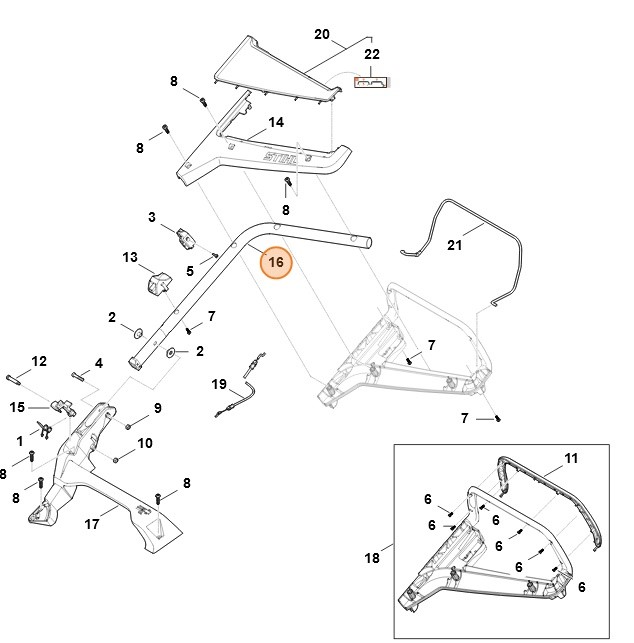 Część dolna kierownicy, Stihl WA417802800