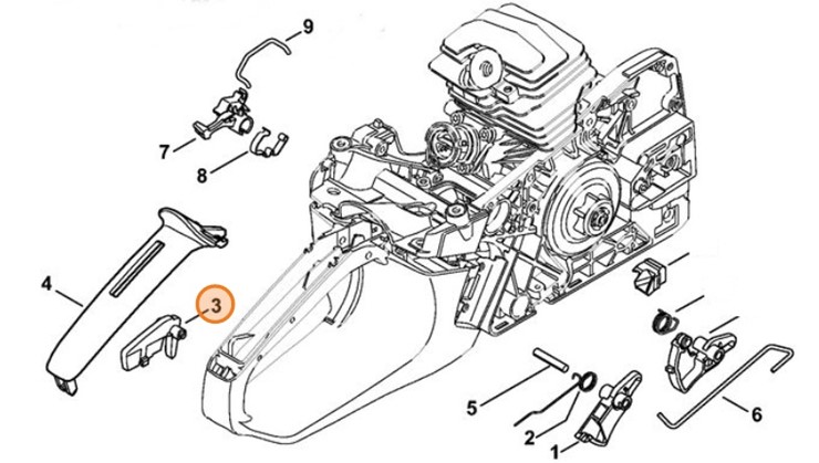 Dźwignia blokady, Stihl 11431820800