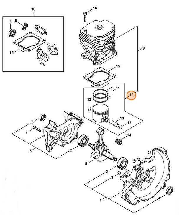 Tłok Ø 47 mm, Stihl 41480302003
