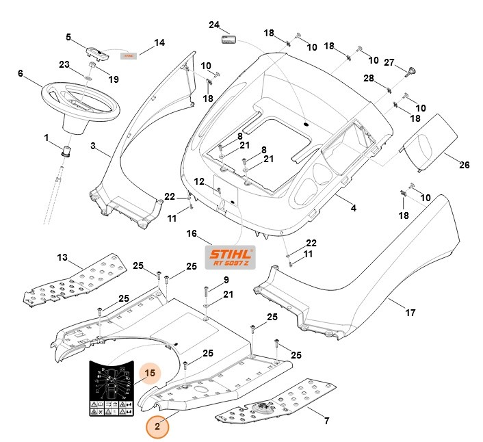 Osłona kompl., Stihl 61607802096