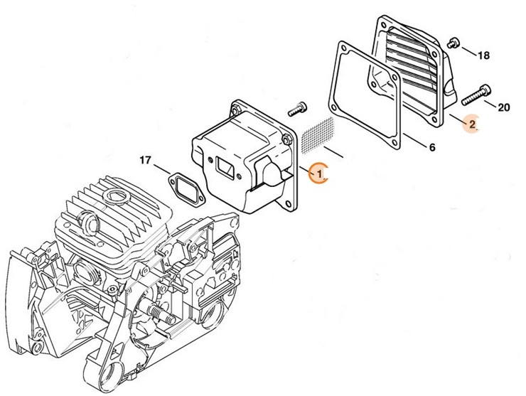 Tłumik wydechu spalin, Stihl 11281400603