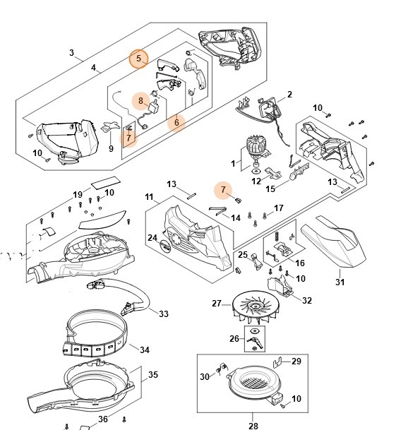 Zestaw elementów obsługowych, Stihl SA020073800