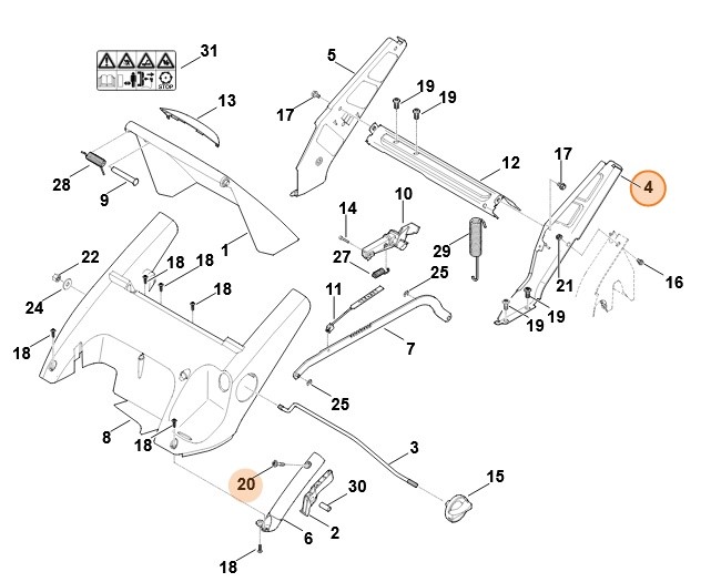 Wspornik, str. lewa, Stihl 63407604291