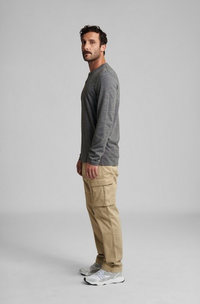 Koszulka z długim rękawem zielona HENLEY, 04213009448, 04213009452, 04213009456, 04213009460, 04213009464, 04213009468