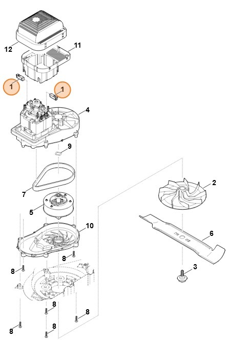 Zestaw szczotek węglowych, Stihl 63200071000