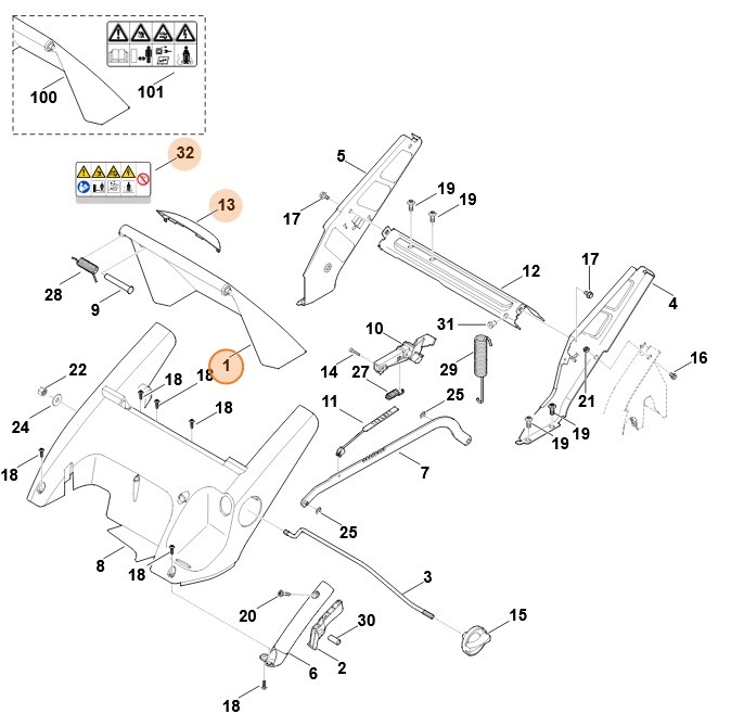 Pokrywa kompl., Stihl 63407002712