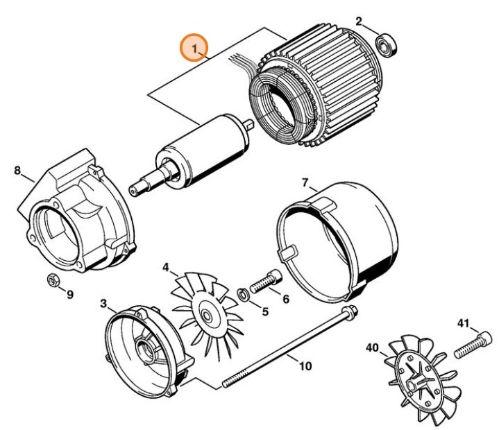 Silnik elektryczny 120 V/60 Hz, Stihl 47216000201