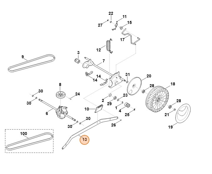 Dźwignia przełożenia, Stihl 63647038800