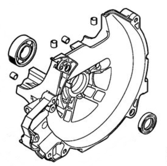 Połówka skrzyni korbowej, strona wentylatora, Stihl 41480202602