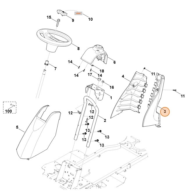 Osłona lewa, Stihl 61407060720